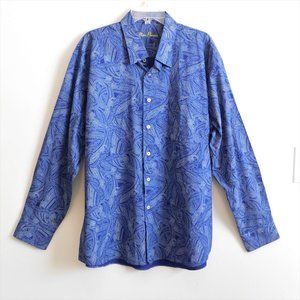 Alan Flusser Blue Paisley Down Shirt XXL (2425)